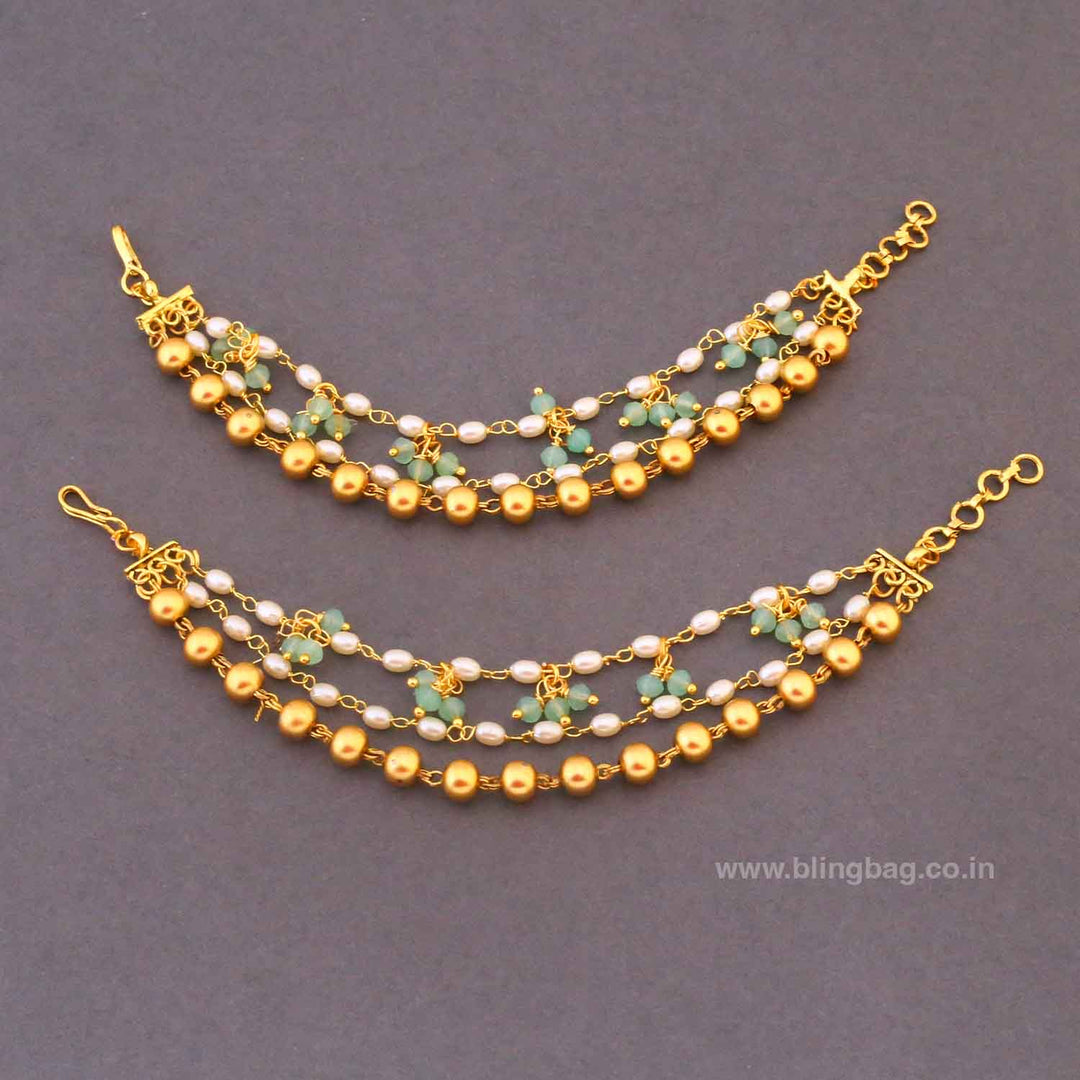 Mint Radheeka Antique Ear Chain