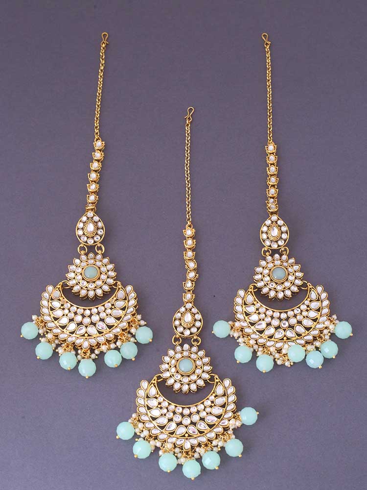 Mint Roshni Maang Tikka Set