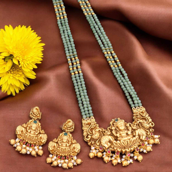 Mint Rudrani Temple Jewellery Set - New Arrival