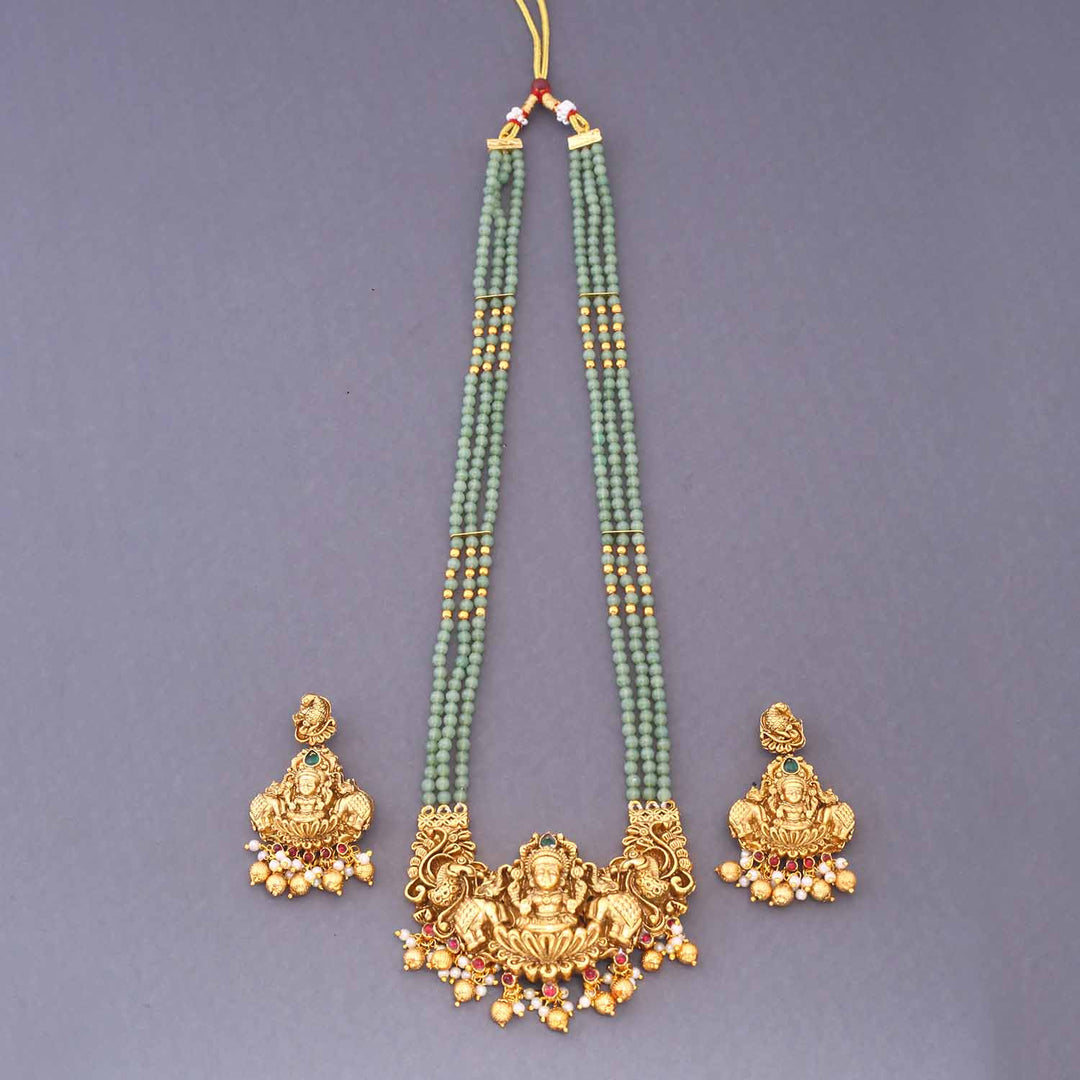 Mint Rudrani Temple Jewellery Set - New Arrival