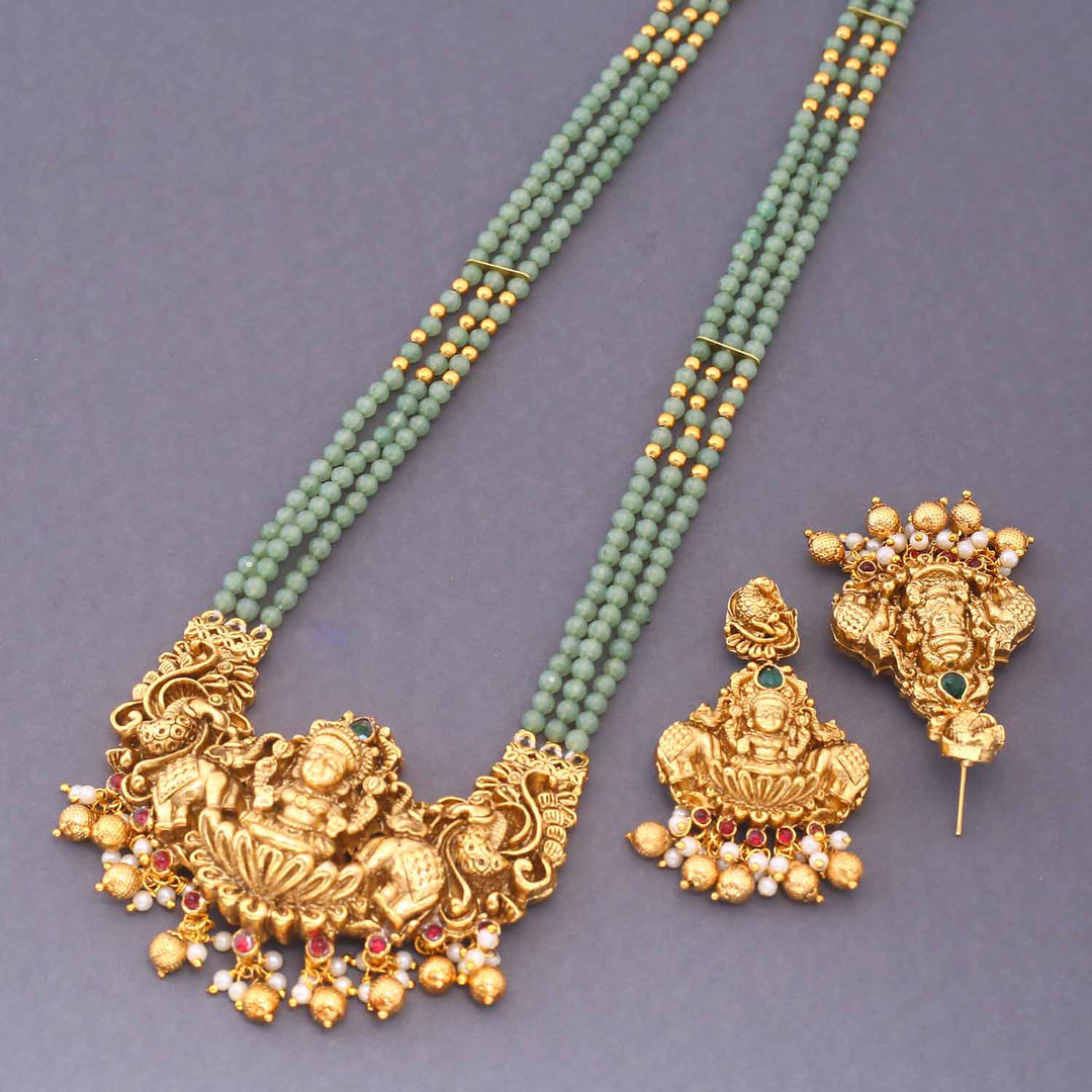 Mint Rudrani Temple Jewellery Set - New Arrival