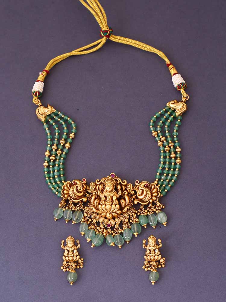 Mint Rudveda Temple Jewellery Set