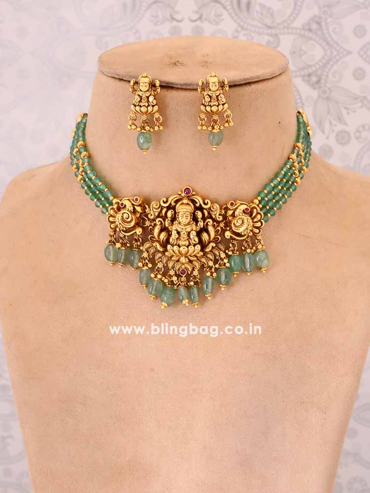 Mint Rudveda Temple Jewellery Set