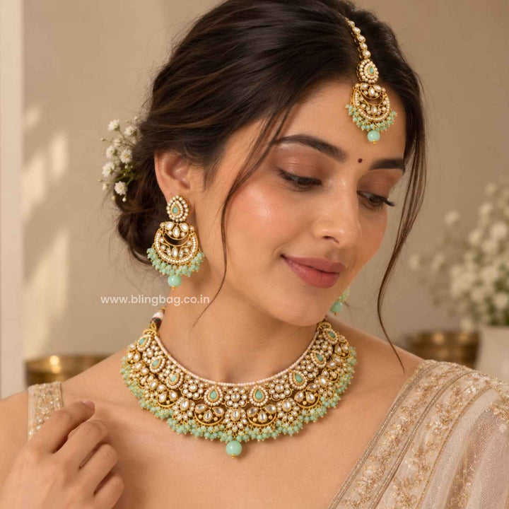 Mint Ruvika Kundan Jewellery Set - New Arrival
