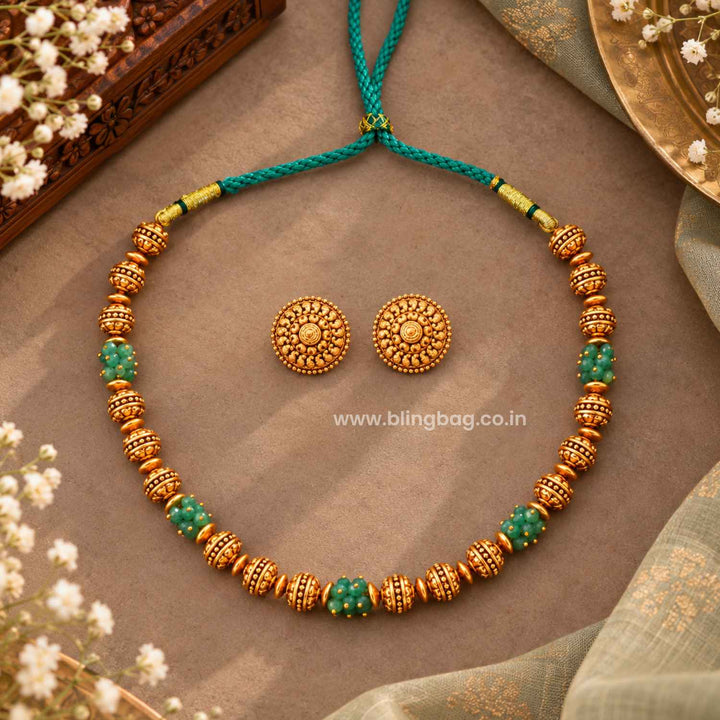 Mint Saanyaara Antique Jewellery Set- New Arrival