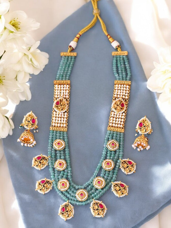 Mint Samyukta Rajwadi Jewellery Set