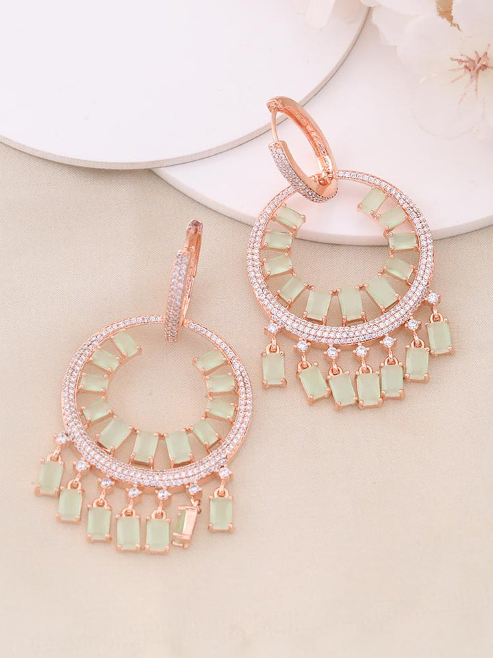 Mint Saranda Zirconia Danglers