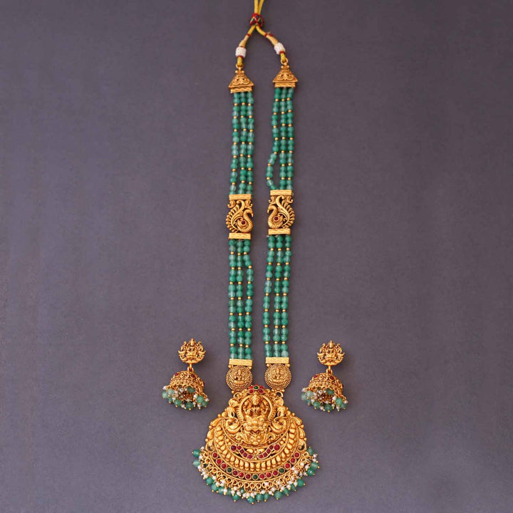 Mint Shambhavi Temple Jewellery Set- New Arrival