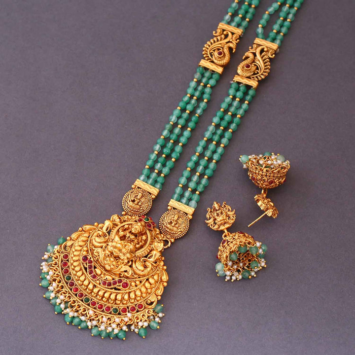 Mint Shambhavi Temple Jewellery Set- New Arrival