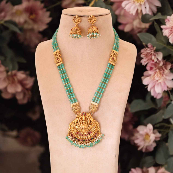 Mint Shambhavi Temple Jewellery Set- New Arrival