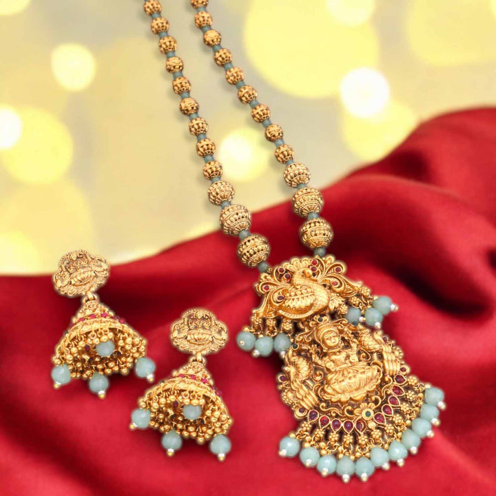 Mint Sharvani Temple Jewellery Set - New Arrival