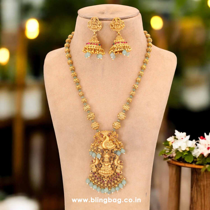 Mint Sharvani Temple Jewellery Set - New Arrival