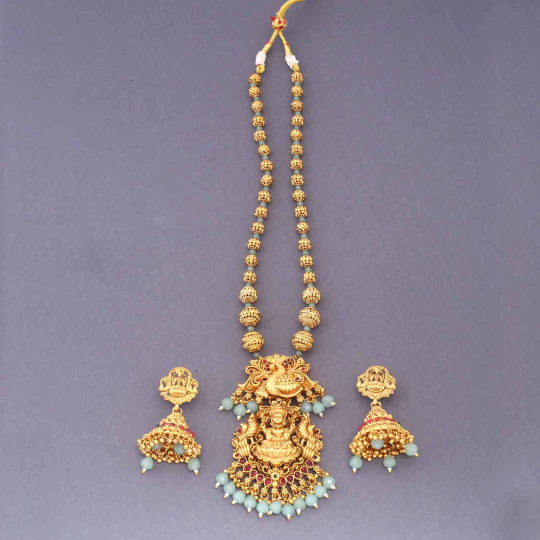 Mint Sharvani Temple Jewellery Set - New Arrival