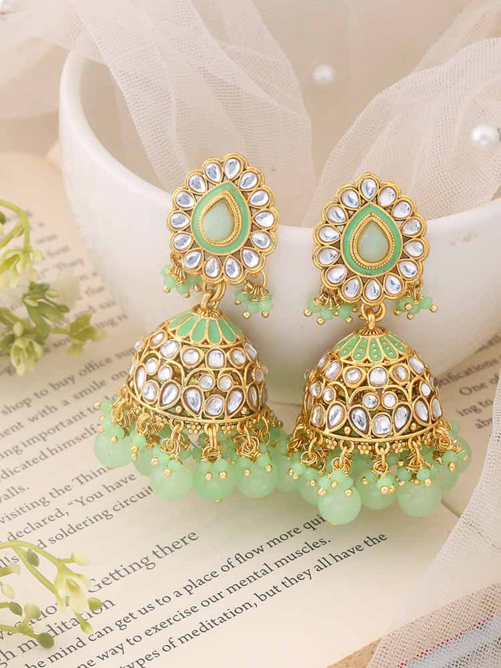 Mint Shubra Jhumkis