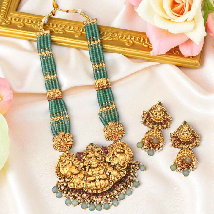 Mint Shumbhanashini Temple Jewellery Set - New Arrival