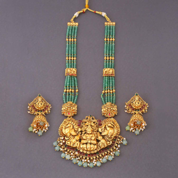 Mint Shumbhanashini Temple Jewellery Set - New Arrival