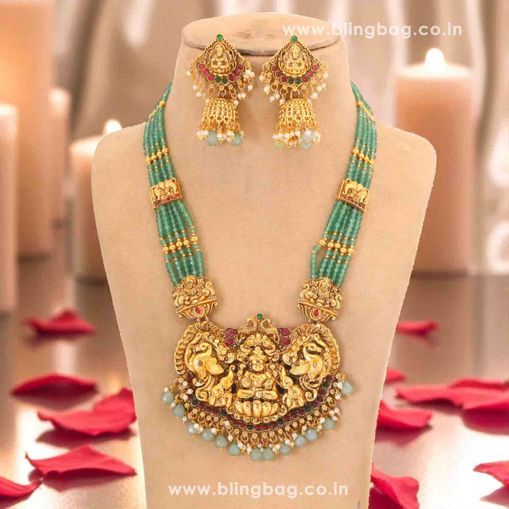 Mint Shumbhanashini Temple Jewellery Set - New Arrival