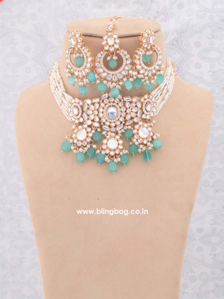 Mint Sumani Kundan Jewellery Set