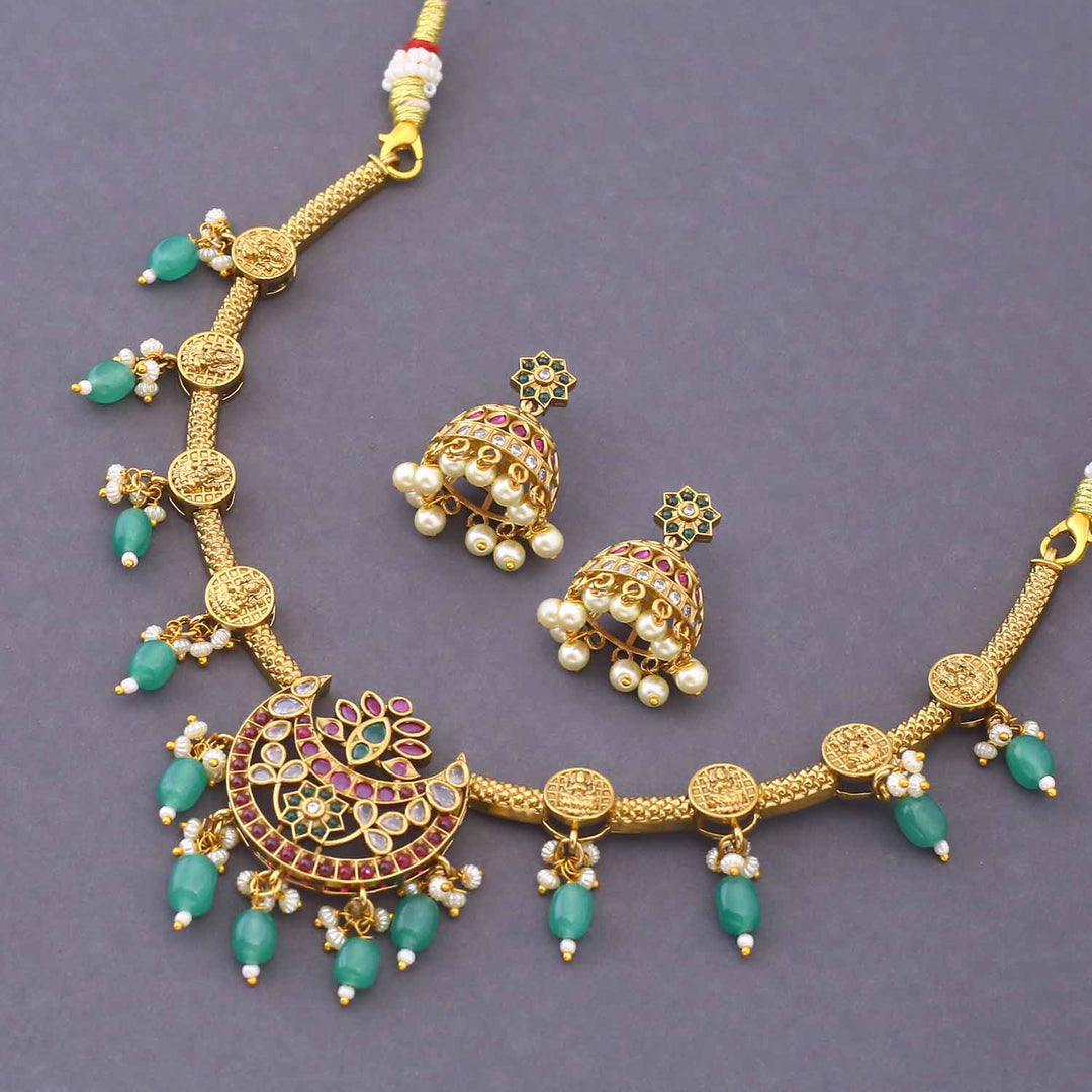 Mint Truvana Hasli Temple Jewellery Set - New Arrival