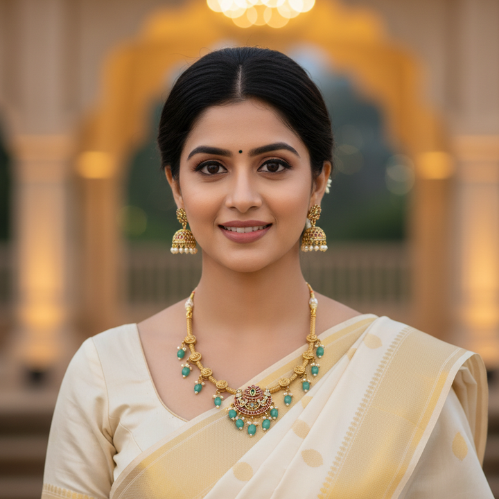 Mint Truvana Hasli Temple Jewellery Set - New Arrival