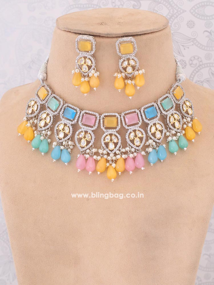 Multicolor Aaila Zirconia Jewellery Set