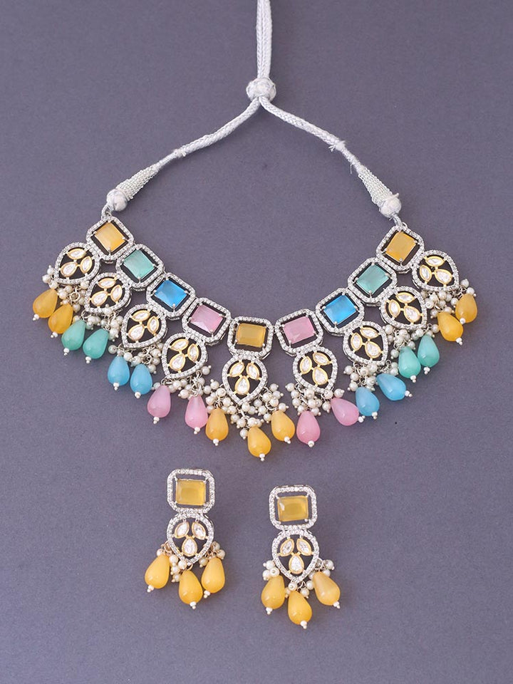 Multicolor Aaila Zirconia Jewellery Set
