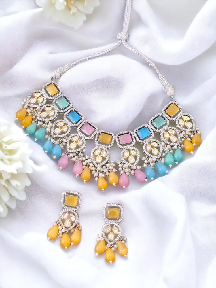 Multicolor Aaila Zirconia Jewellery Set