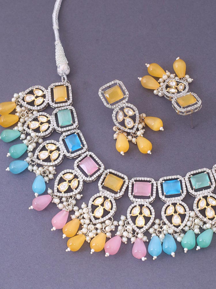 Multicolor Aaila Zirconia Jewellery Set