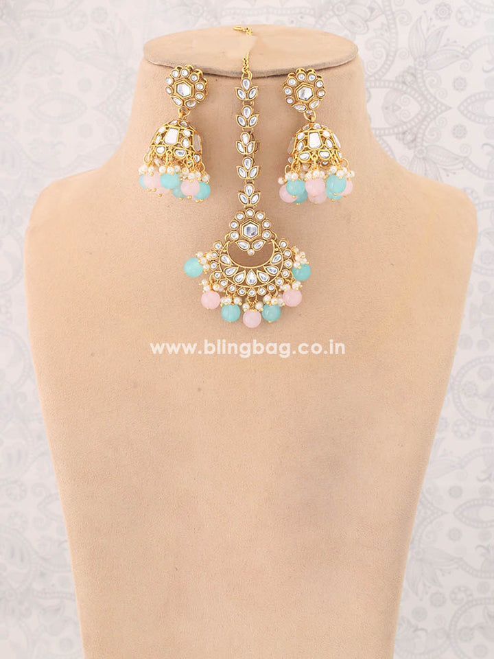 Multicolor Aanandi Kundan Jewellery Set