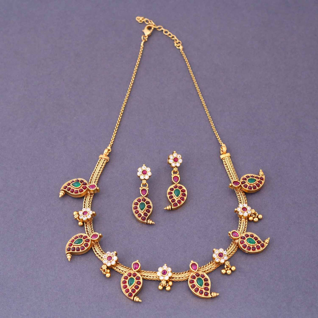 Multicolor Aanaya Antique Jewellery Set - New Arrival