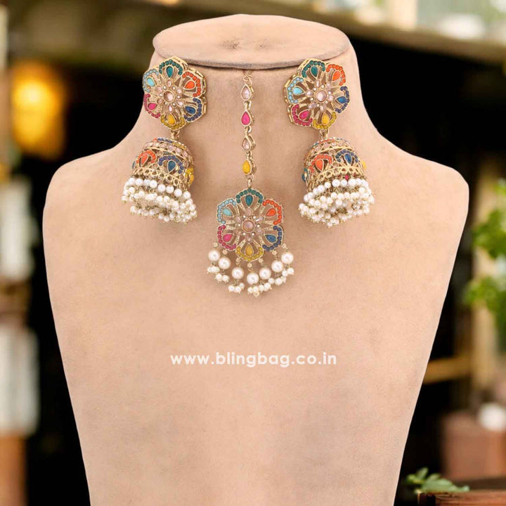 Multicolor Aangan Punjabi Maang Tikka Set