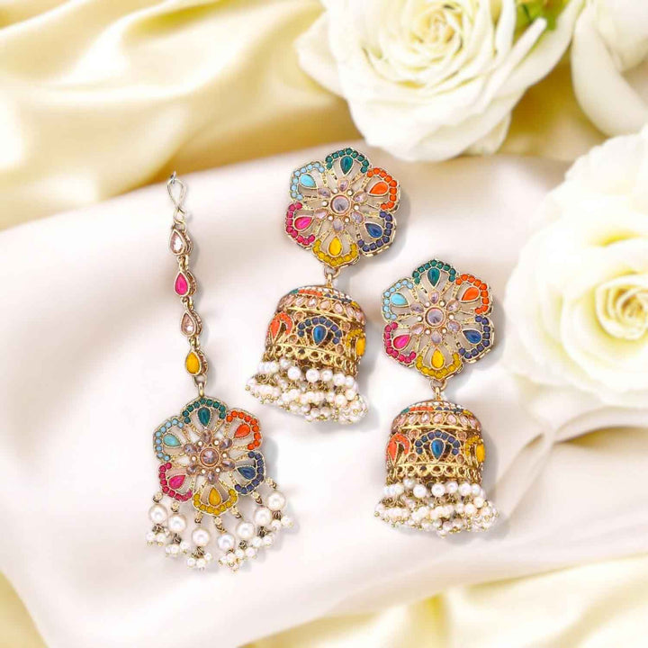 Multicolor Aangan Punjabi Maang Tikka Set