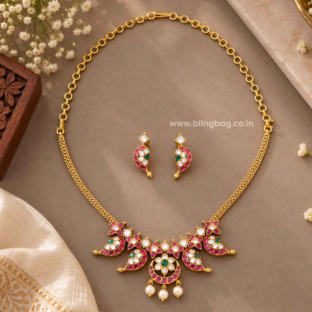 Multicolor Aanyaini Antique Jewellery Set- New Arrival