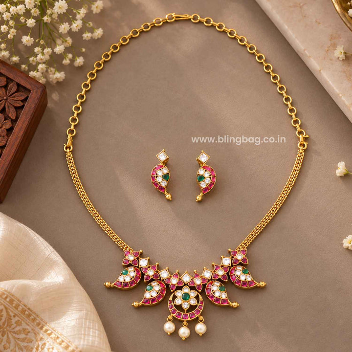 Multicolor Aanyaini Antique Jewellery Set- New Arrival