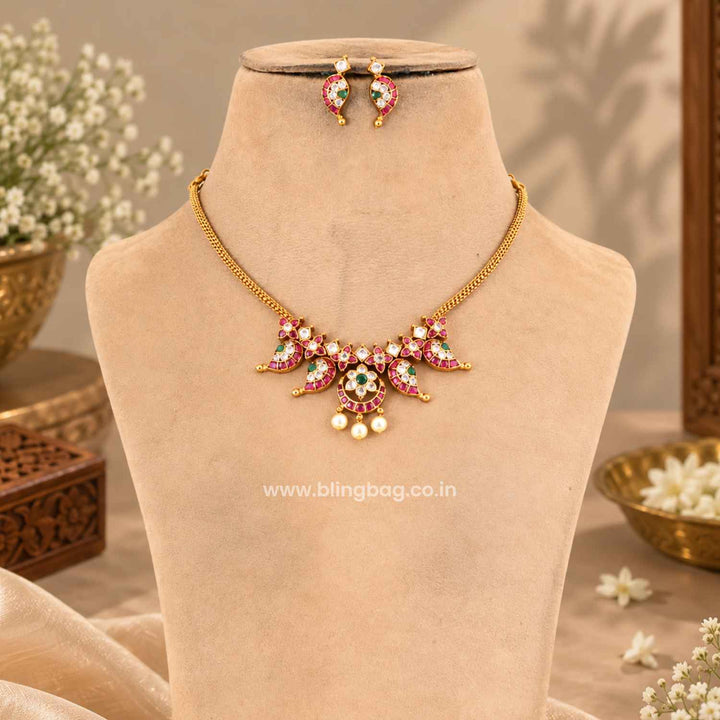 Multicolor Aanyaini Antique Jewellery Set- New Arrival