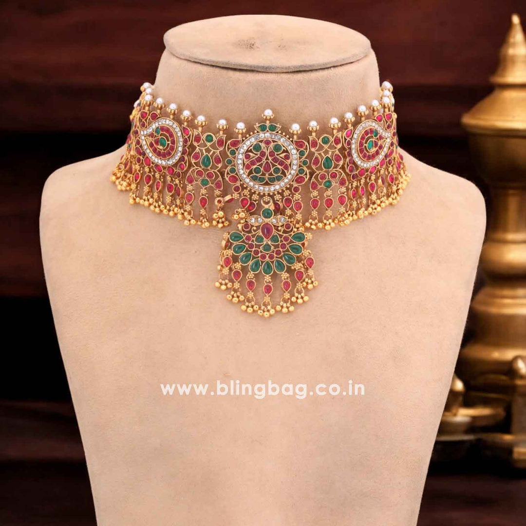 Multicolor Aarathi Antique Jewellery Set - New Arrival