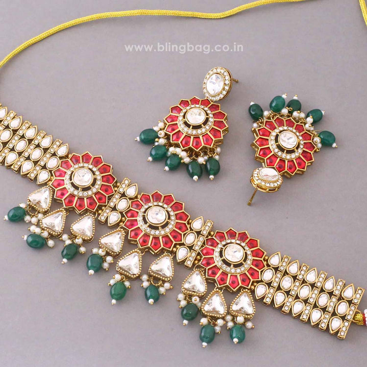 Multicolor Aarohishi Kundan Jewellery Set