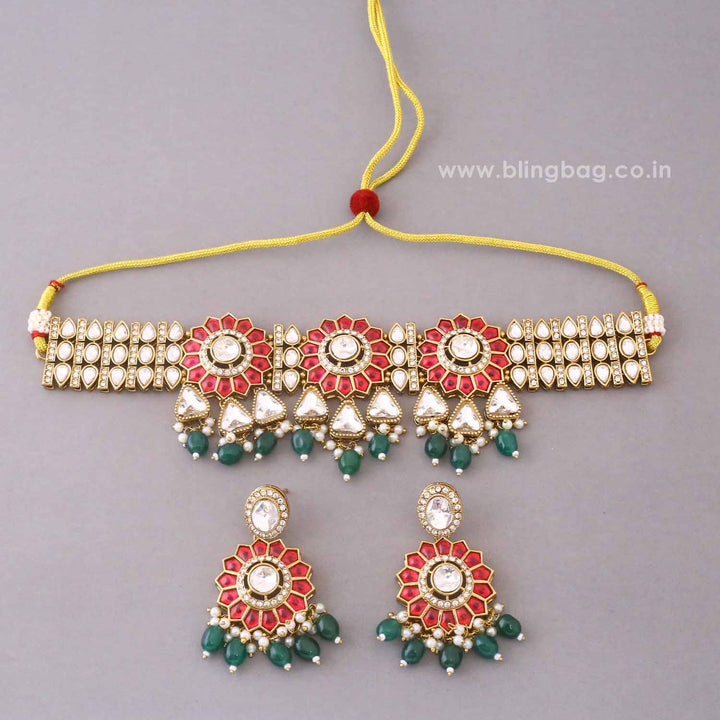 Multicolor Aarohishi Kundan Jewellery Set