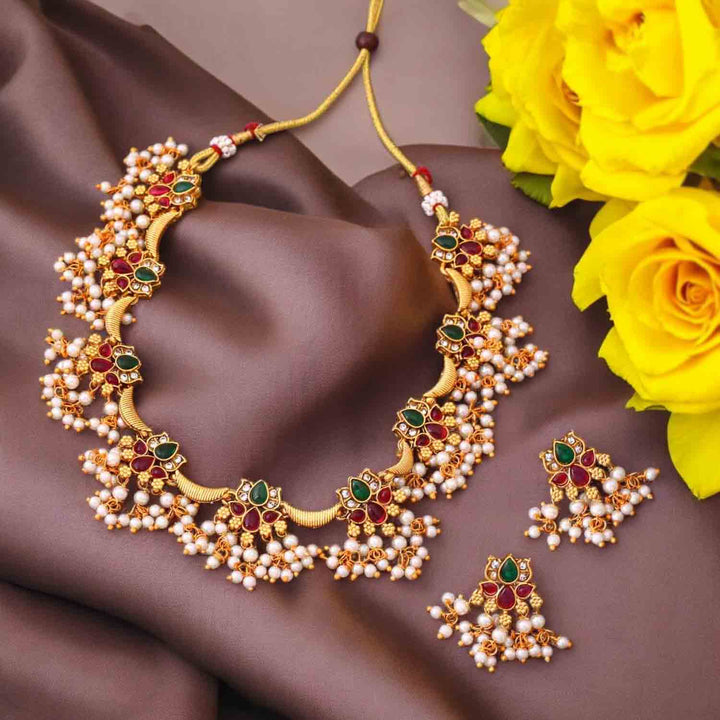 Multicolour Aathavi Antique Jewellery Set -New Arrival