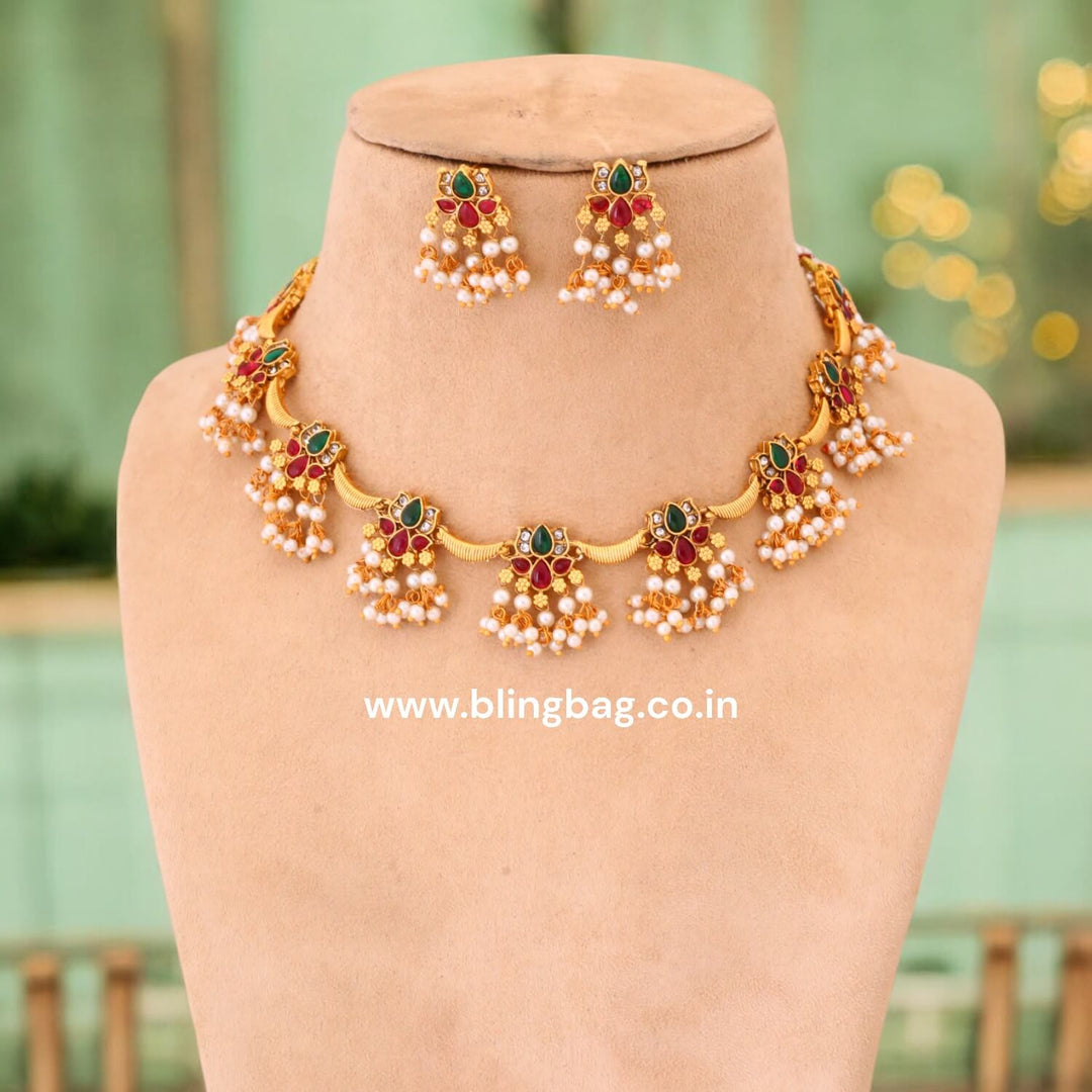 Multicolour Aathavi Antique Jewellery Set -New Arrival