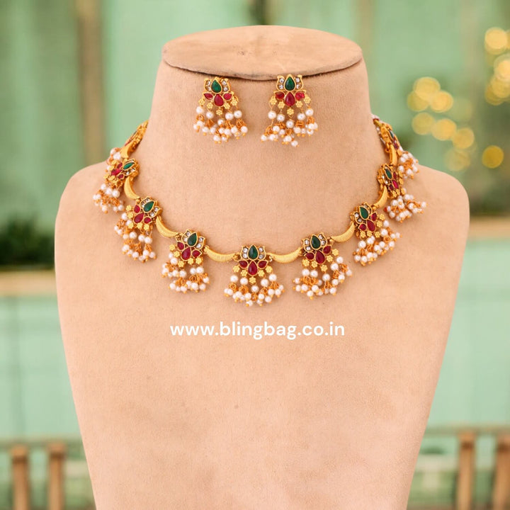 Multicolour Aathavi Antique Jewellery Set -New Arrival