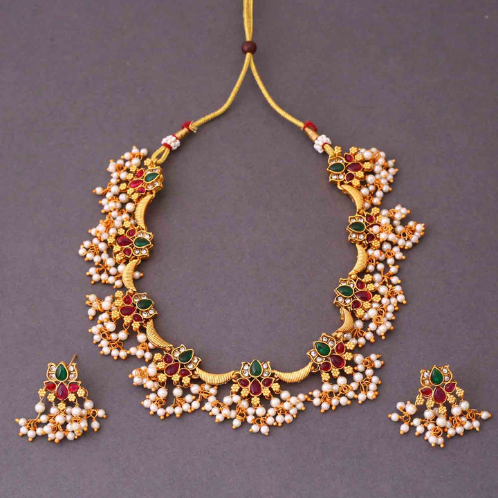 Multicolour Aathavi Antique Jewellery Set -New Arrival