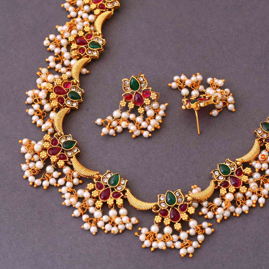 Multicolour Aathavi Antique Jewellery Set -New Arrival