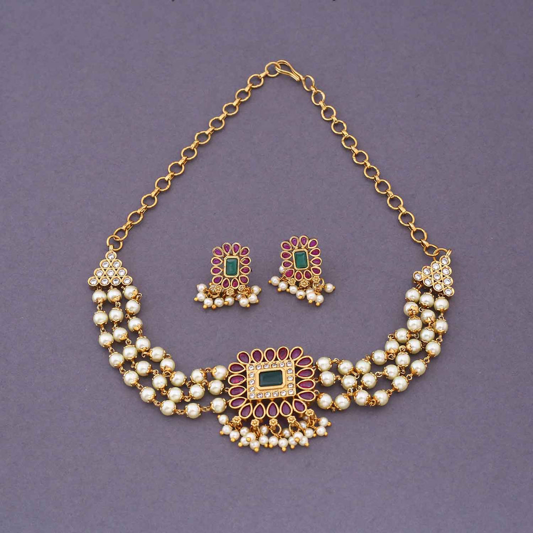Multicolor Aatrika Antique Jewellery Set - New Arrival