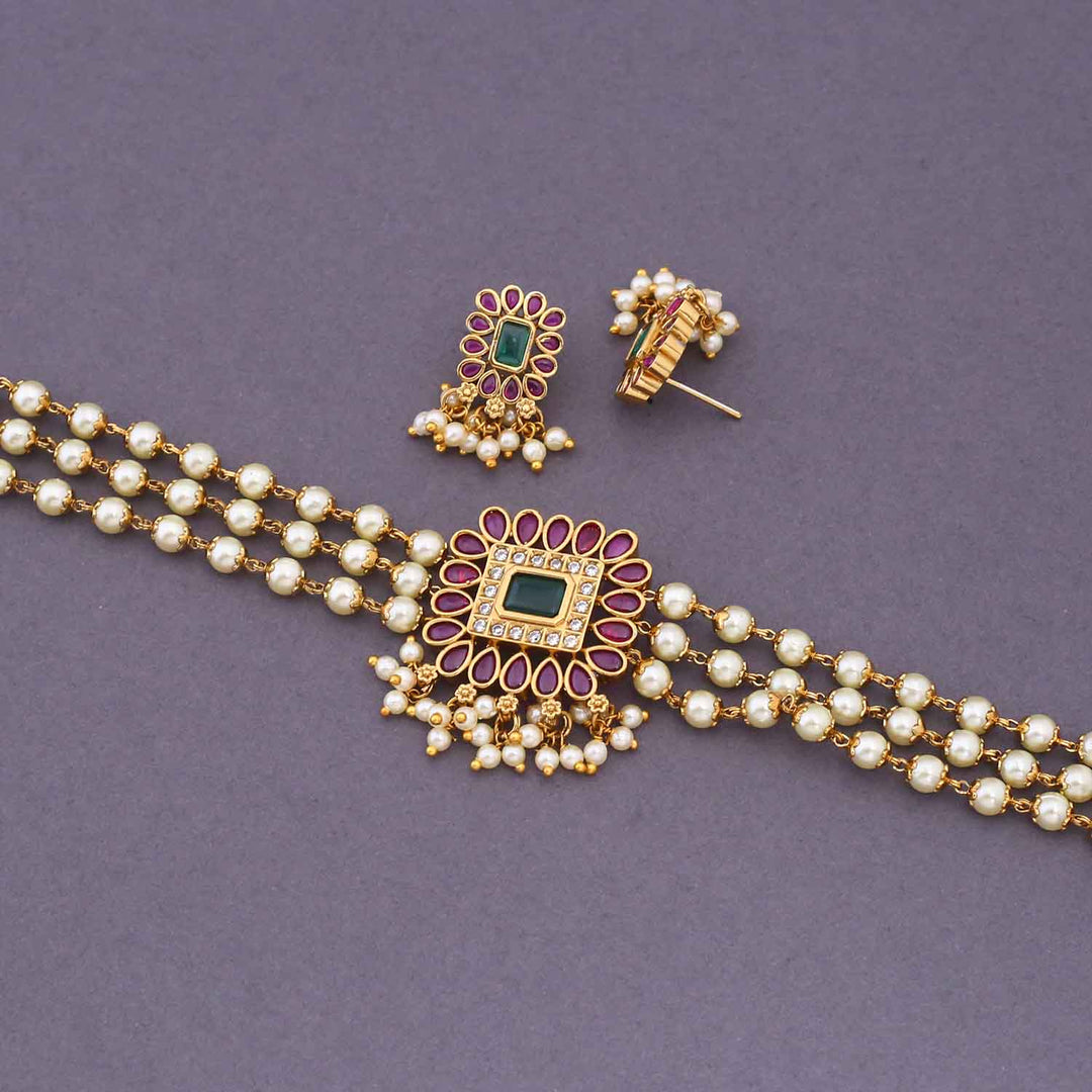 Multicolor Aatrika Antique Jewellery Set - New Arrival