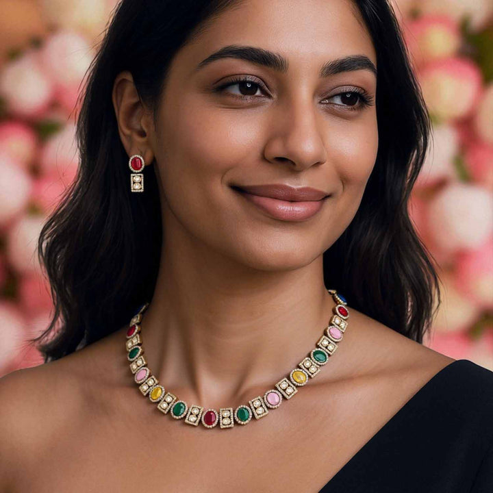 Multicolor Aava Victorian Jewellery Set - New Arrival