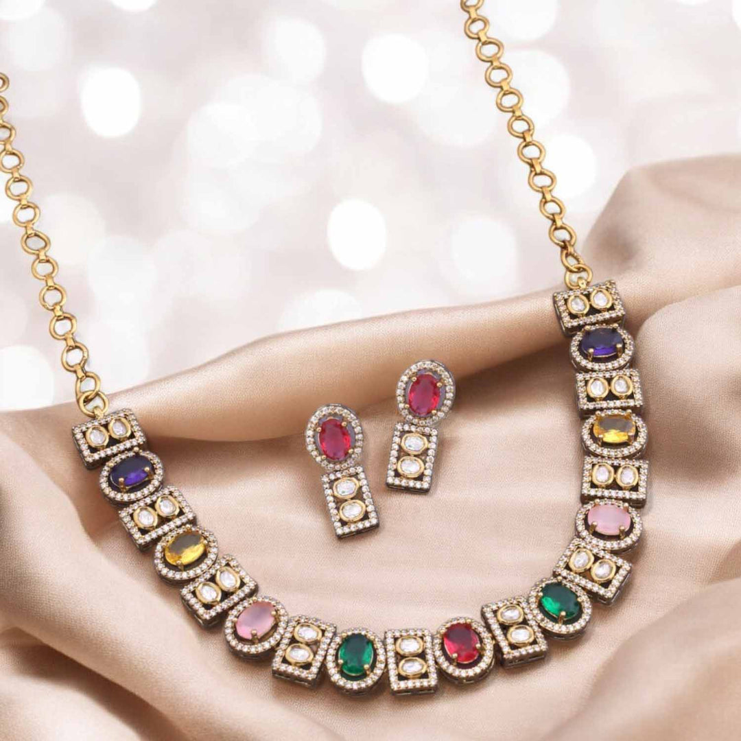 Multicolor Aava Victorian Jewellery Set - New Arrival