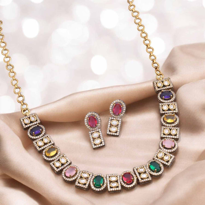 Multicolor Aava Victorian Jewellery Set - New Arrival