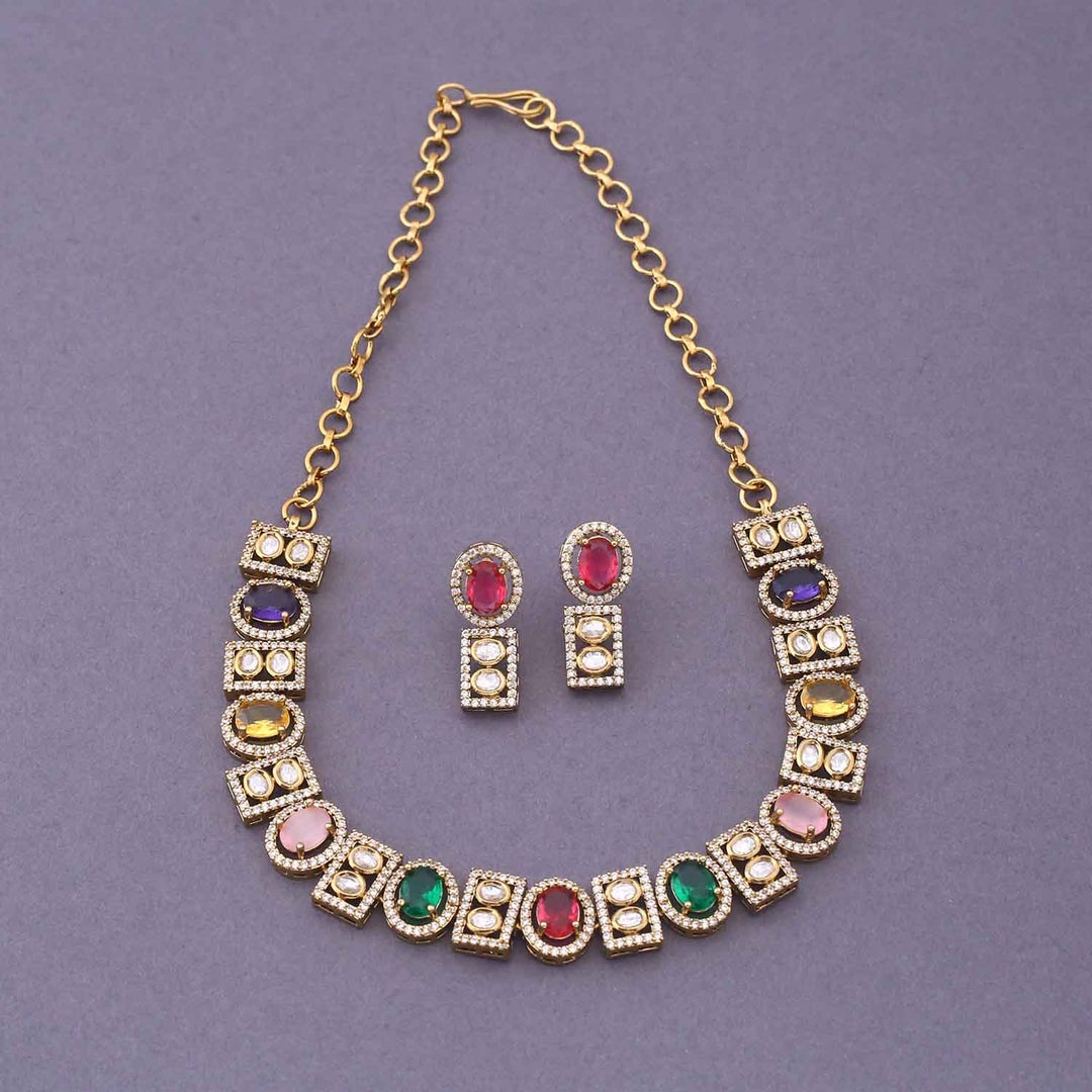 Multicolor Aava Victorian Jewellery Set - New Arrival