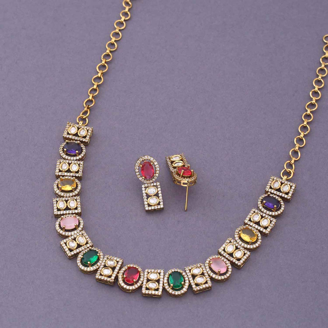 Multicolor Aava Victorian Jewellery Set - New Arrival